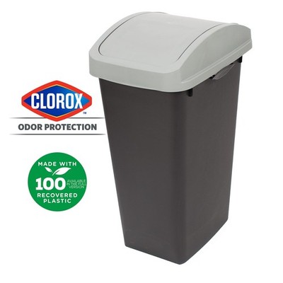 GLAD 12 Gal Waste & Recycle Center | CLOROX Protection | Swing Top Lid