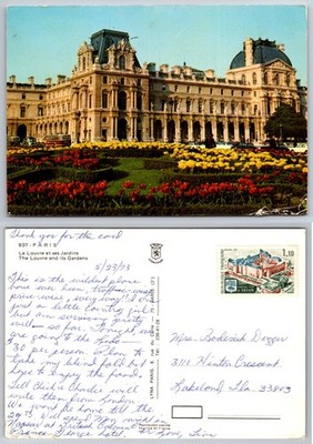 Continental Le Louvre Et Les Jardins Paris Postcard
