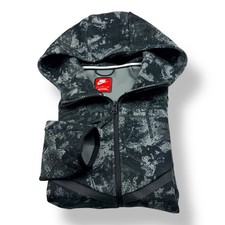 Nike Tech Fleece Full Zip Hoodie Mens Medium Camo Grey Black HV5055-060