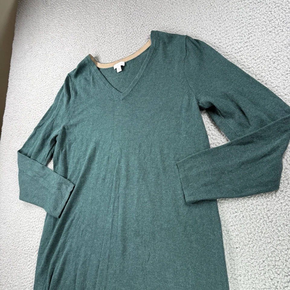 Suéter J Jill Mujer M Verde Túnica Cuello en V Pullover Ligero Informal Carrera Foto 2 de 4