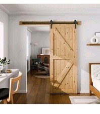 Sliding Barn Door Kit 6FT/183CM Black Heavy Duty Barn Door Sliding Hardware New