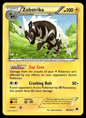 Zebstrika 49/122 Rare BREAKpoint Pokemon LP