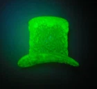 Vintage Boyd Art Glass 2.5” Uranium  Vaseline Top Hat Glow Excellent Toothpick