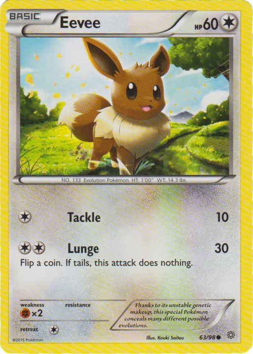 Pokemon - Eevee - 63/98 - Common - XY - Ancient Origins - NM