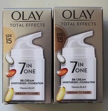 2 x Olay Total Effects 7 in 1 BB Cream Moisturiser + Foundation SPF 15 50ml