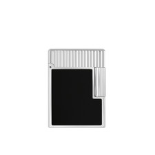 LIGHTER S.T. DUPONT LIGNE 1 SMALL GUILLOCH&Eacute; VERTICAL PALLADIUM AND BLACK LACQUER