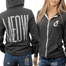 Gray Meow Full Zip Pocket Cat Lady Hoodie