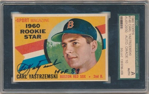 CARL YASTRZEMSKI 1960 TOPPS 148 RC SIGNED AUTOGRAPH HOF 89 SGC AUTHENTIC AUTO SP