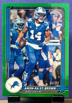 2026 Topps Chrome Flagship Amon-Ra St. Brown Detroit Lions TFCC-22 04/99 Green