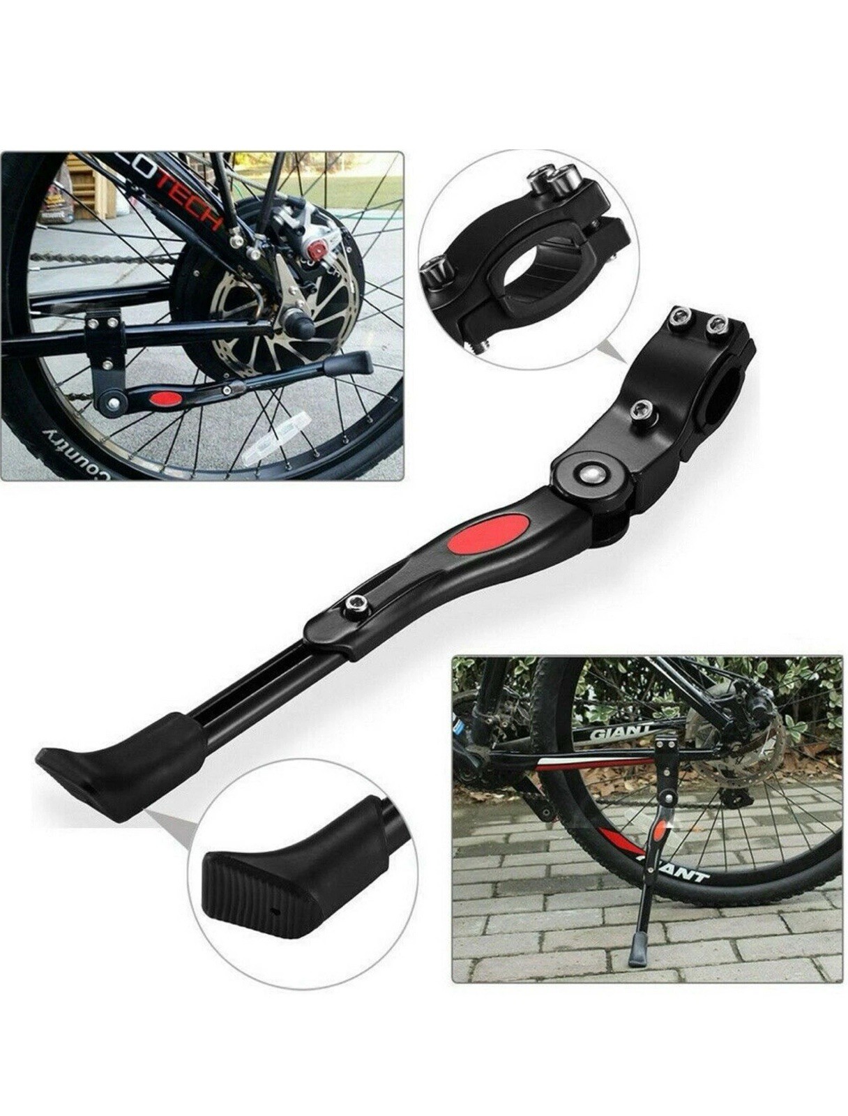 Cavalletto Mountain Bike RegolabileStrada Bici Cavalletto Lato Posteriore Piedino in Gomma foto 2