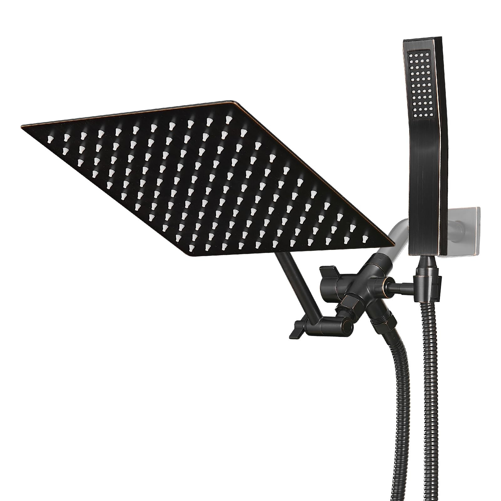 10 Inch All Metal Rain Shower Head With Handheld, High Pressure Dual Shower H...