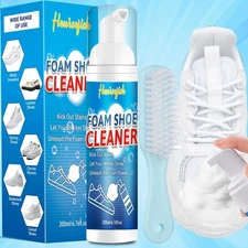 Shoe Cleaning Kit, 6.76 Oz White Shoe Cleaner with Brush and Towel, Shoe
