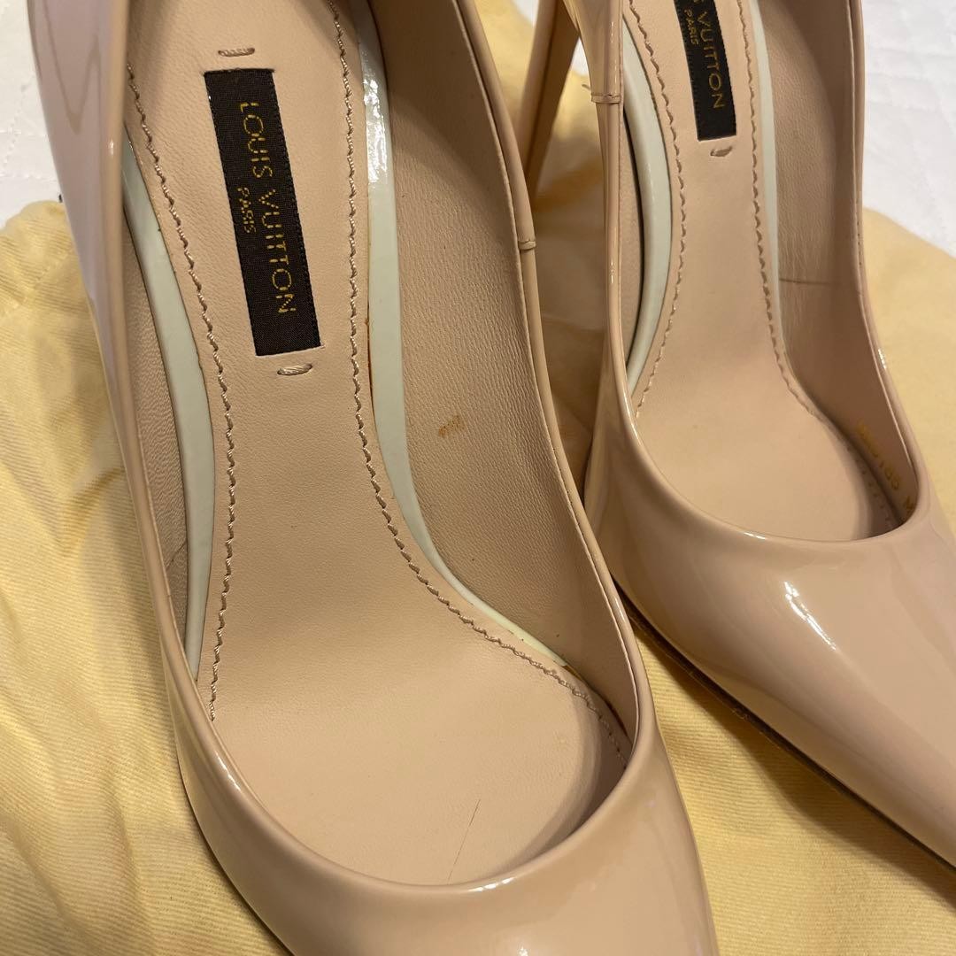 LOUIS VUITTON Pumps Heel Leather Beige EU35/US5 120399c thumbnail 12