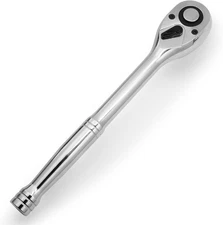 1/4 Inch Drive Ratchet Wrench, 72-Tooth Quick-Release Inch, Silver 