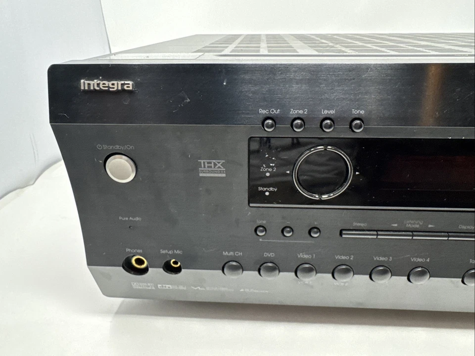 Integra DTR-6.5 THX 7 Channel 2 Zone AV Receiver with Power Cord Used Tested - Image 2 of 4