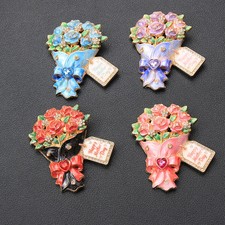 Bouquet Brooch Women Rhinestone Flower Lapel Pin Alloy Floral Bouquet Jewelry f