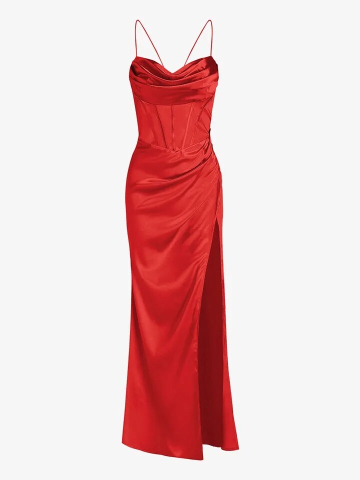 zaful satin dress ZAFUL Satin Bodycon Wrap Dress In DEEP GREEN