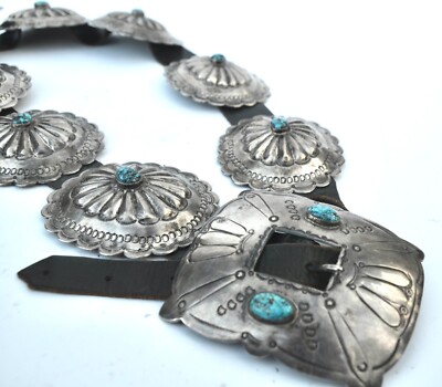 Navajo Late Second Phase Concho Belt 1920-1930 | eBay