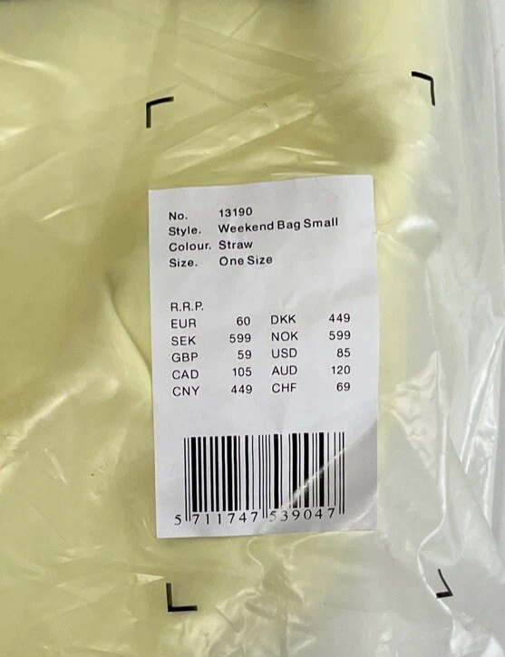 Rains Duffle Weekend Small Bag Straw Yellow Color Waterproof Coated Fabric NWT - Image 3 of 4