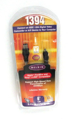 Belkin 1394 Sony IEEE Firewire 6 Pin To 4 Pin Apple 6 