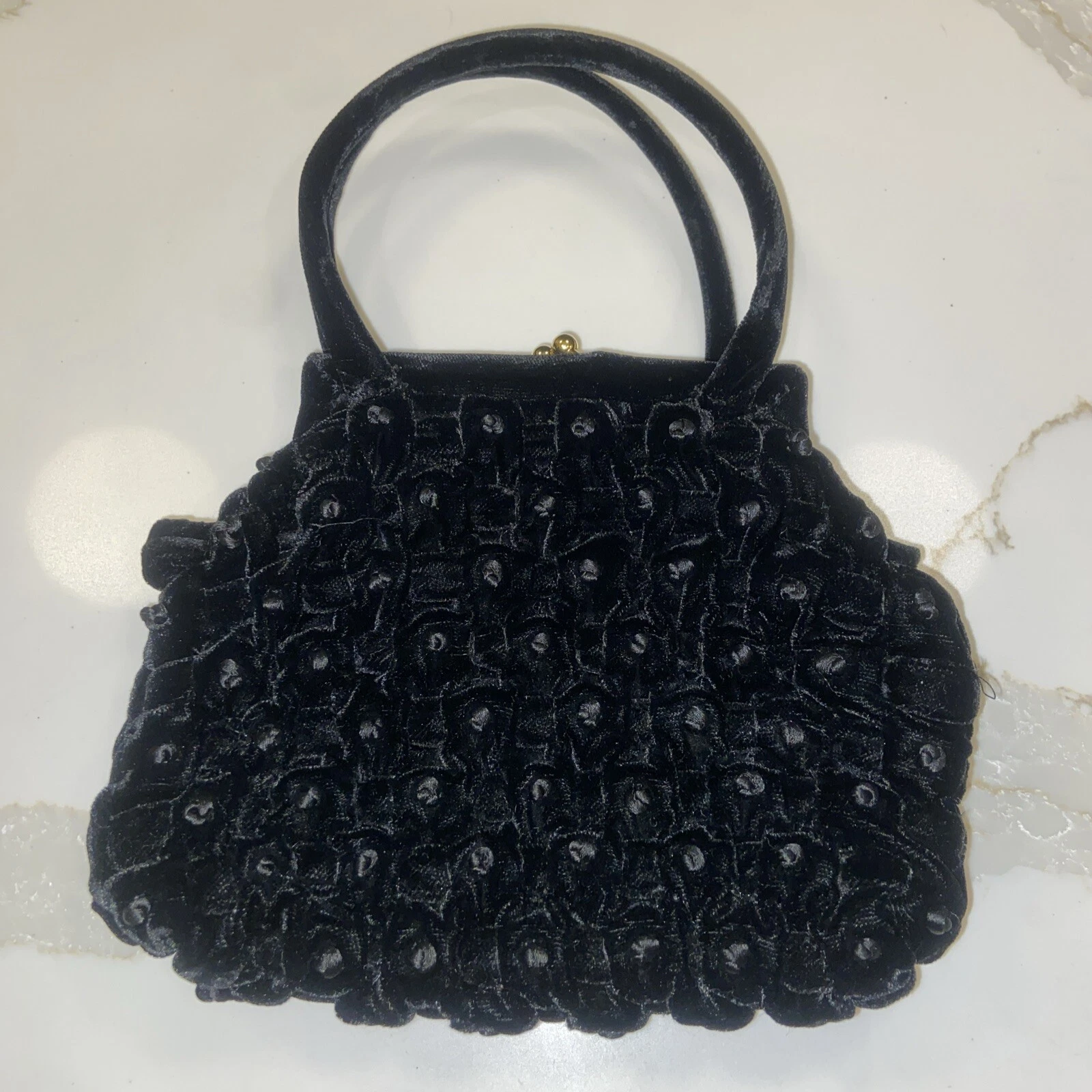 Giorgio Armani — *GIORGIO ARMANI BLACK VELVET SATCHEL MADE IN ITALY Small Purse