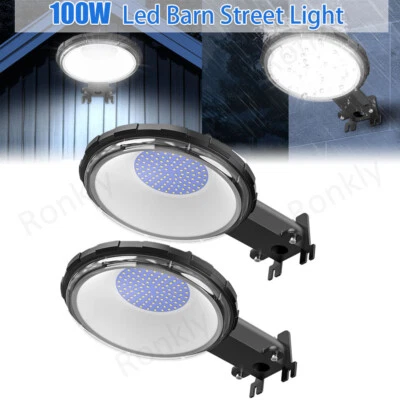 CUTEVER 2Pack 100W LED Barn Yard Street Outdoor Security Light Dusk to Dawn Flood Light
