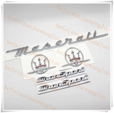 5pc Set Chrome Emblem Gransport For Maserati R L Side Trunk Badges 5pc Set Chrome Emblem Gransport For Maserati R L Side Trunk Badges