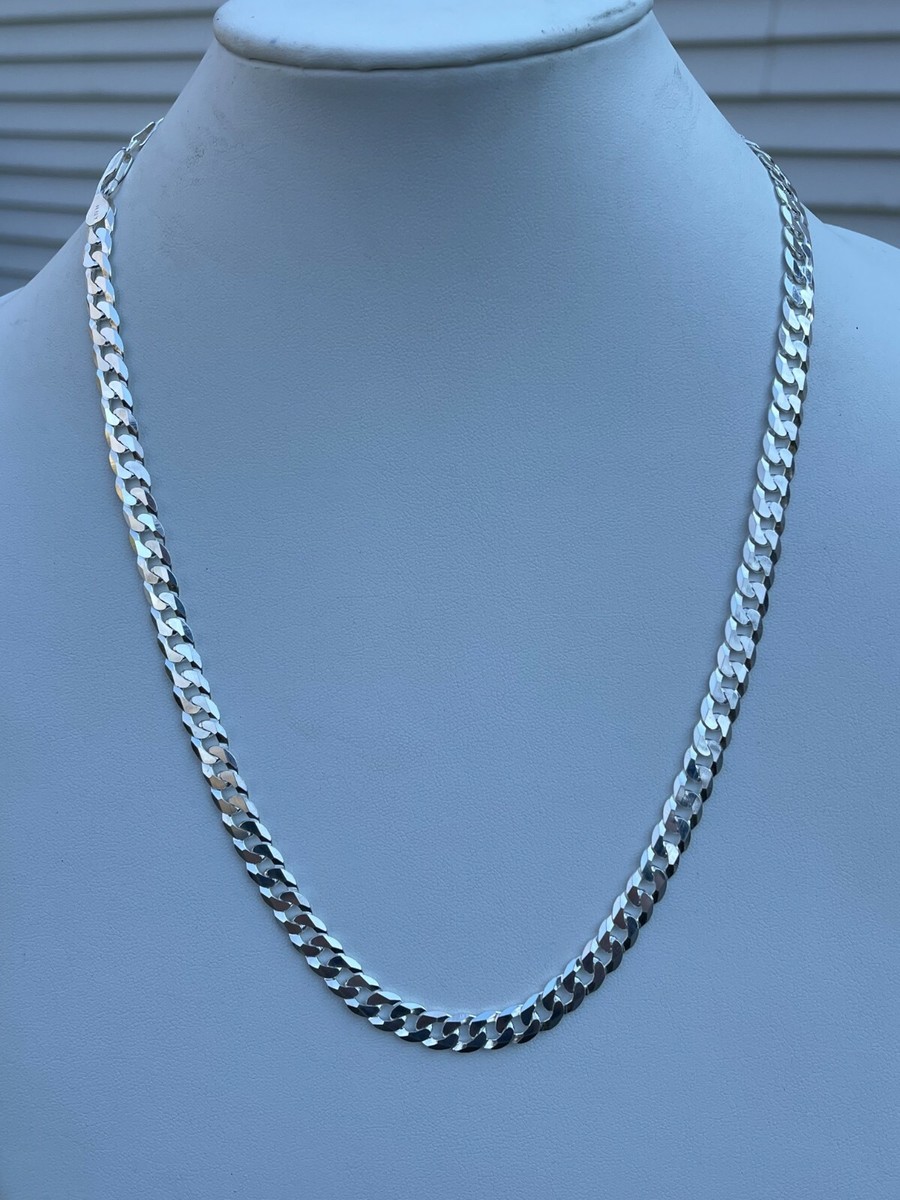 Solid 925 Sterling Silver Cuban Link Chain – Real Italian Silver, Men & Women, No Stone, Jewelry Empire