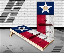 Texas Flag Come Take It Cannon Cornhole Boards Bean Bag Toss Game
