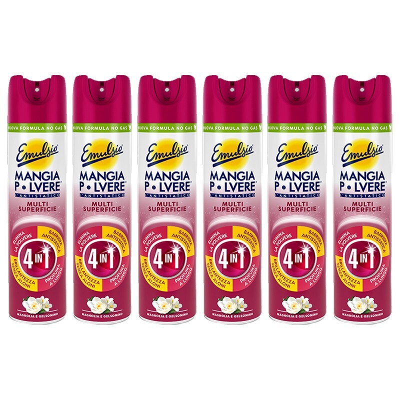 6pz EMULSIO spray no gas Mangiapolv. antistatico Multisuperficie Magnolia 300ml