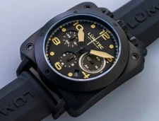 NEW Lum-Tec Bull42 A24 Military Quartz Black PVD Watch - DEALER & WARRANTY