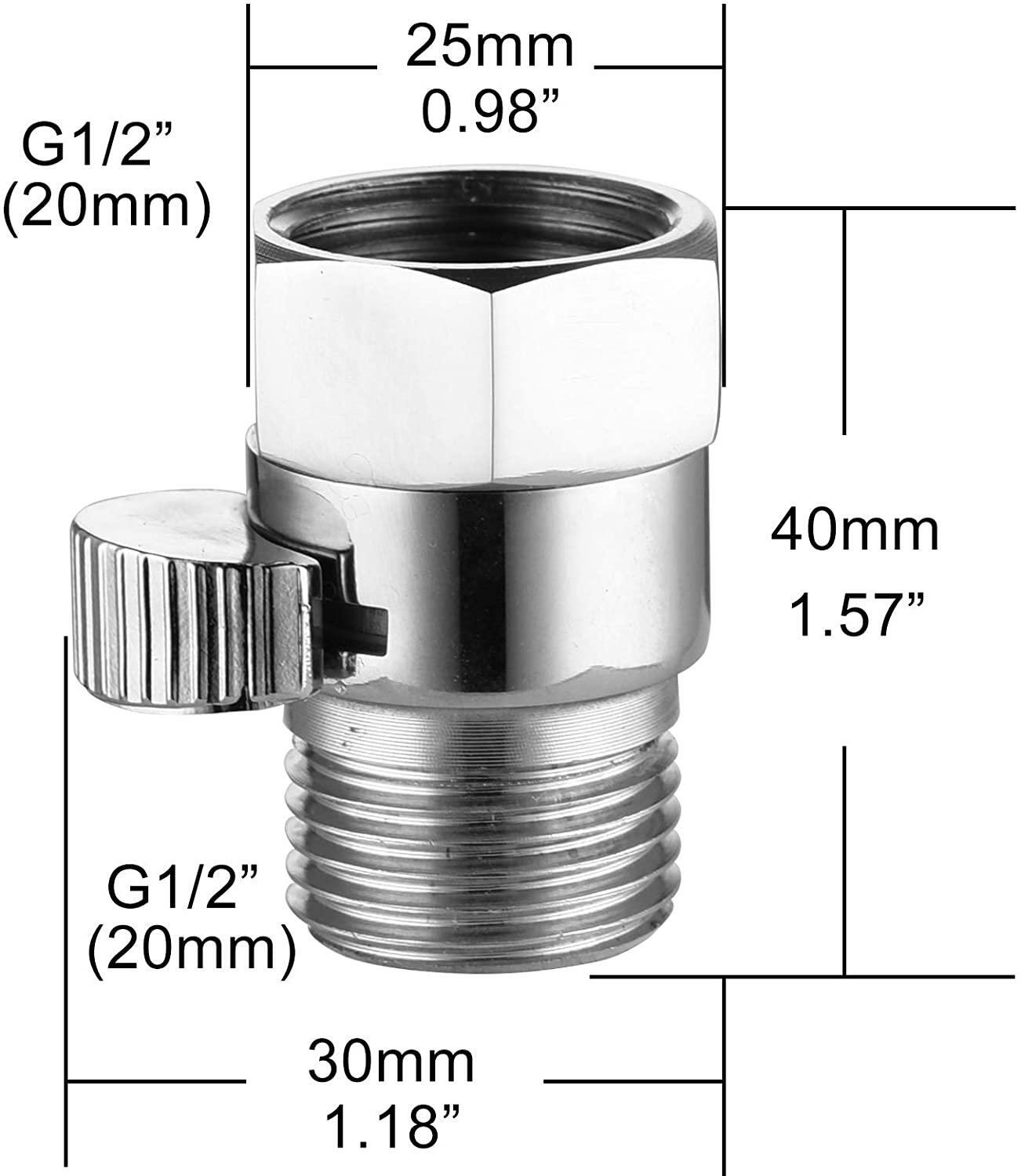 Shower On Off Valve Brass Shower Head Hose Adapter Faucet Diverter