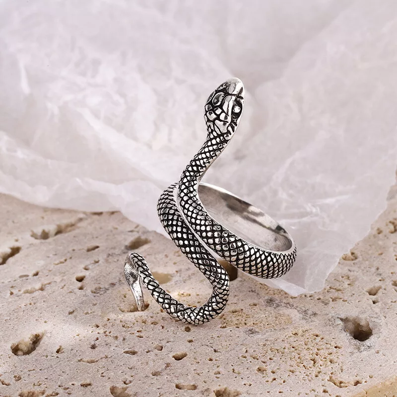 The Three-Headed Serpent Sterling Silver Snake Ring