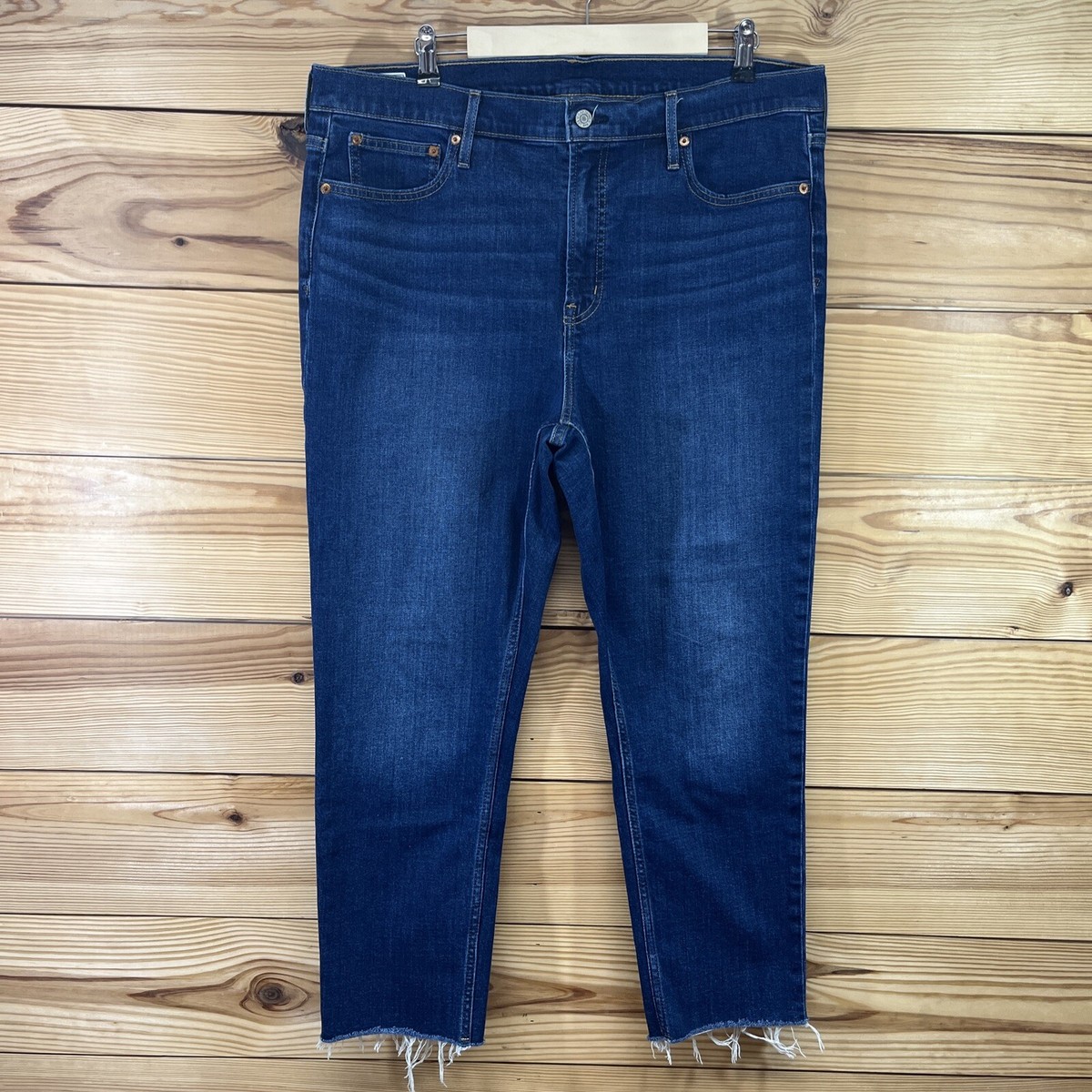 Gap Vintage Slim High Rise Jeans 34 18R Dark Indigo Stretch Denim