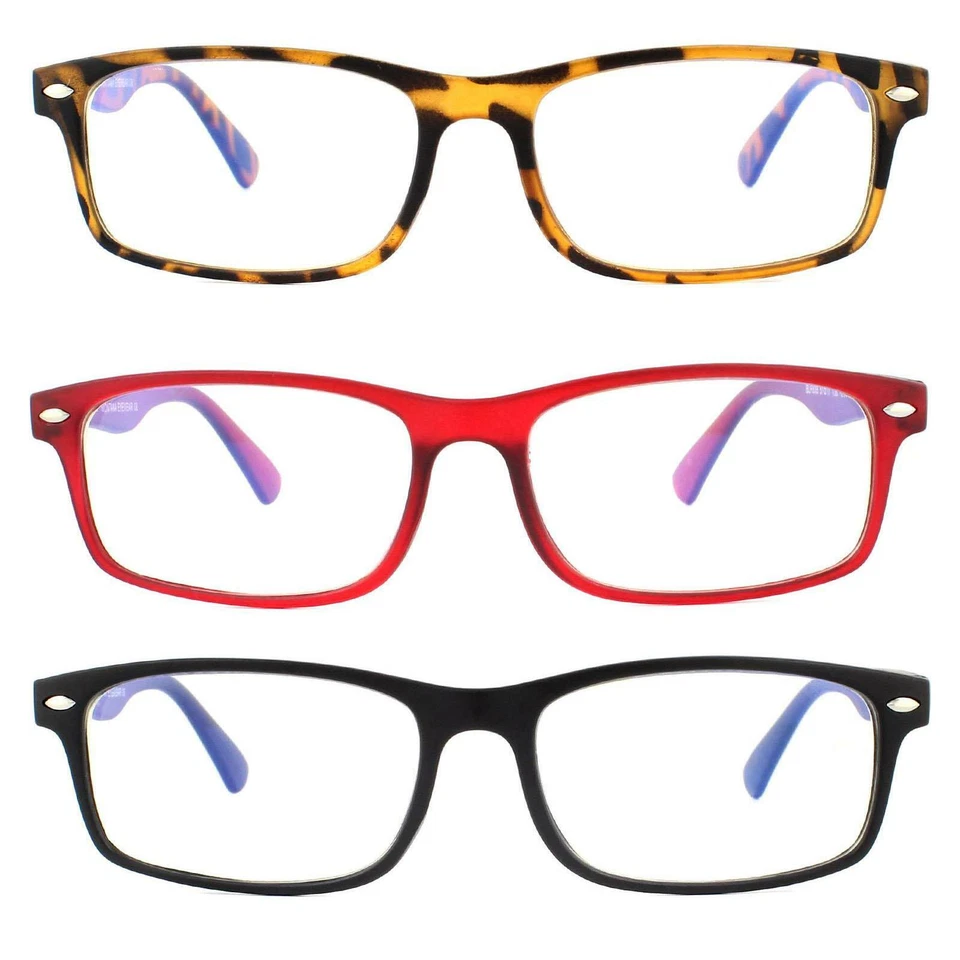 Montana BLF83 Reading Glasses Blue Light Block Powers 0 to 3 Black Red & Brown