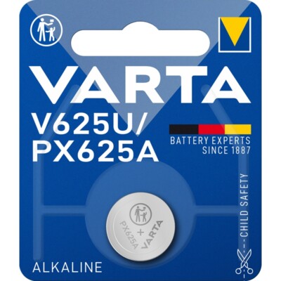 2x V625U Knopfzelle 1,5V 200mAh ø15,5x6,1mm LR9 PX625A EPX625G VARTA Blister