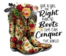 Sublimation Print Pair Of Boots Ready to Press Heat Transfer