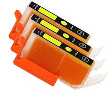 3PK YELLOW Printer Ink for Canon CLI-221 221Y MP620 MP640 MX860 MX870 MP560