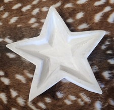  Carved Wooden STAR Dough Bowl Primitive Wood Trencher Tray Rustic Home Decor