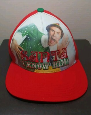 Elf Will Ferrell Snapback Cap Hat ''Santa I know him!'' Buddy the Elf 