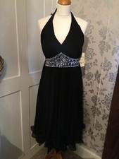Beautiful Evening/party dress - Black, size 10 with diamante & sequins