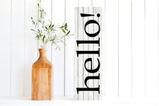 24 Inch 2 Foot Tall Hello Vertical Wood Sign