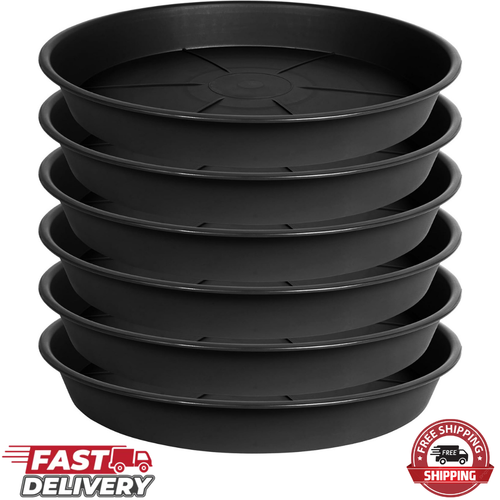 6 PCK of Plant Saucer Tray Heavy Duty Plastic Pot Plant Drip Trays