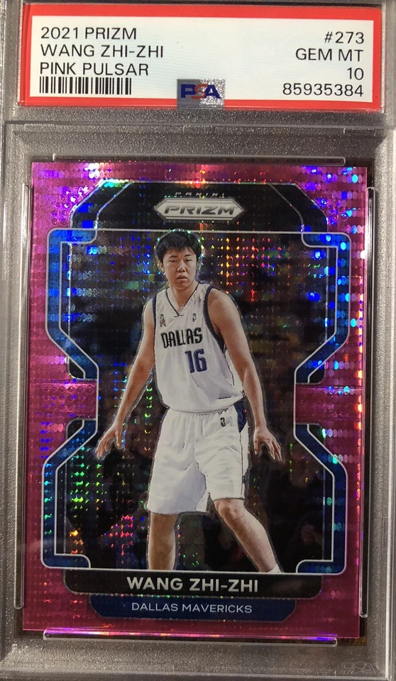 2021 Panini Prizm #273 Wang Zhi-Zhi Pink Pulsar SP /42 PSA 10 GEM Pop 1 Dallas - Image 3 of 4