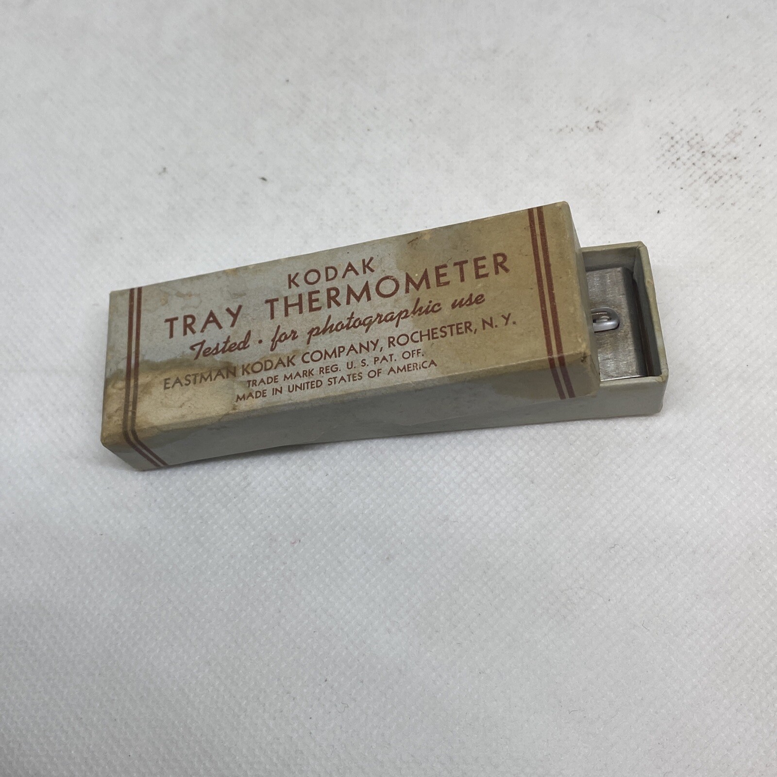 EARLY Vintage Eastman Kodak Tray Thermometer In Original Box VERY RARE