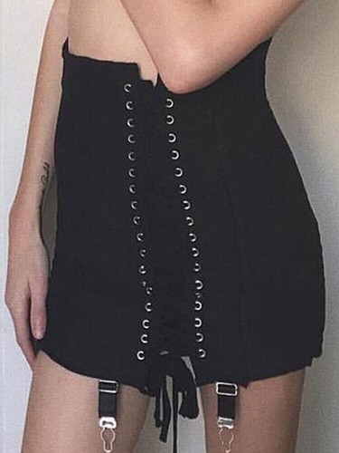 Women Punk Patchwork Vintage Mini Skirt Summer High Waist Skirt Sexy Skirts - Picture 2 of 25