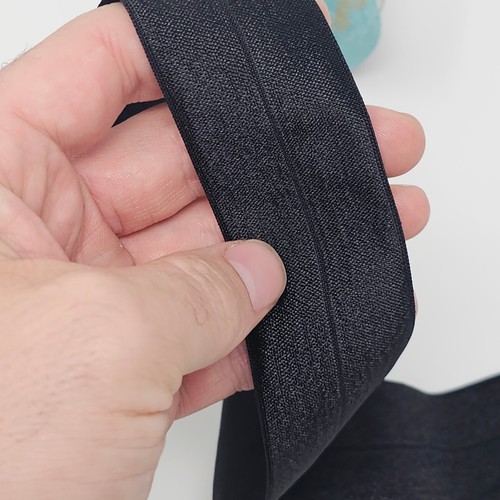 Black 1.5" (40mm) Fold Over Elastic - Picture 4 of 8