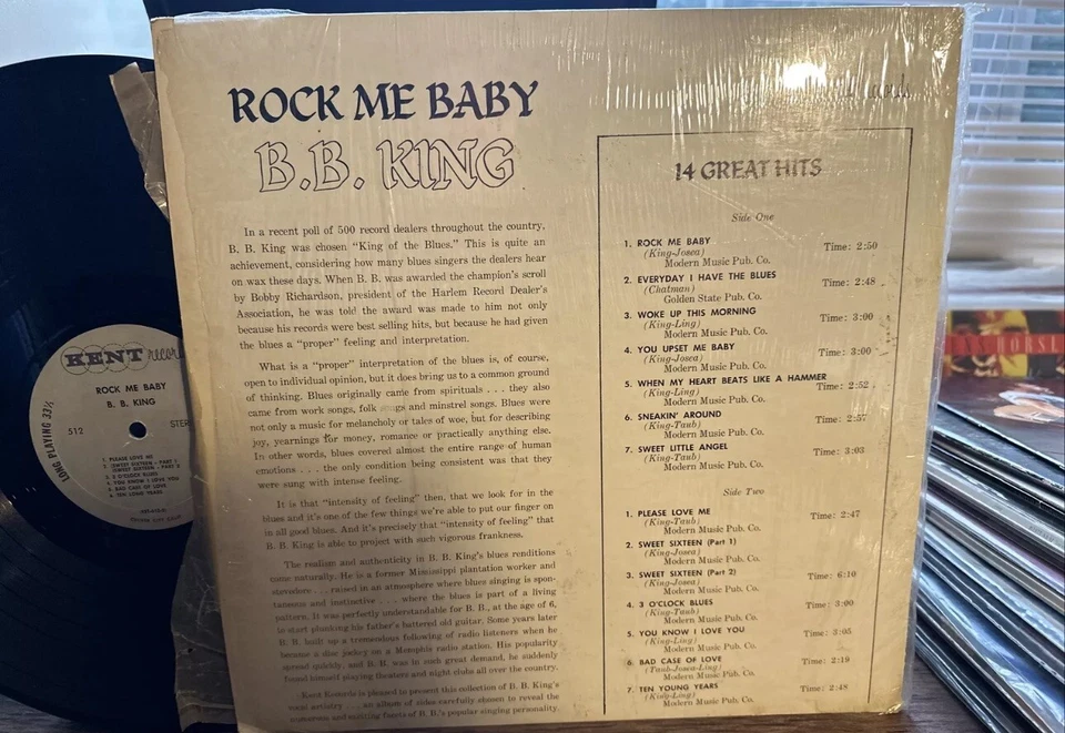 B.B. KING -ROCK ME BABY -KENT -KST 512- SHRINK - Image 3 of 4