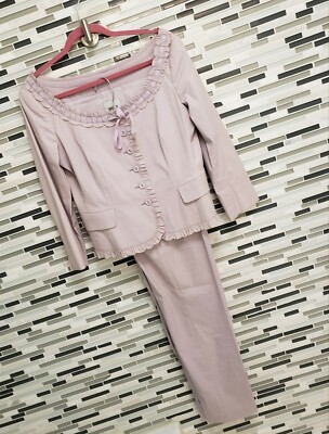 moschino cheap & chic*italy*designer logo  $1600+tax pant suit* sz 12usa*sz 46* 
