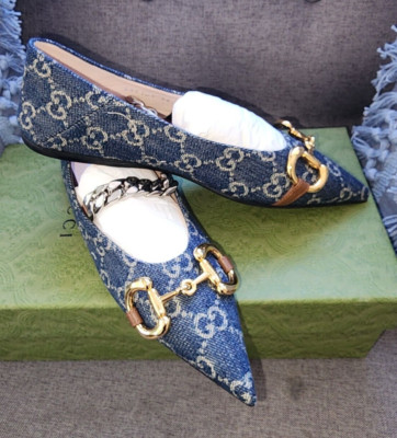 AUTHENTIC GUCCI Ballerinas GG Monogram 635101 2KQ80  BRAND NEW - Size 34 
